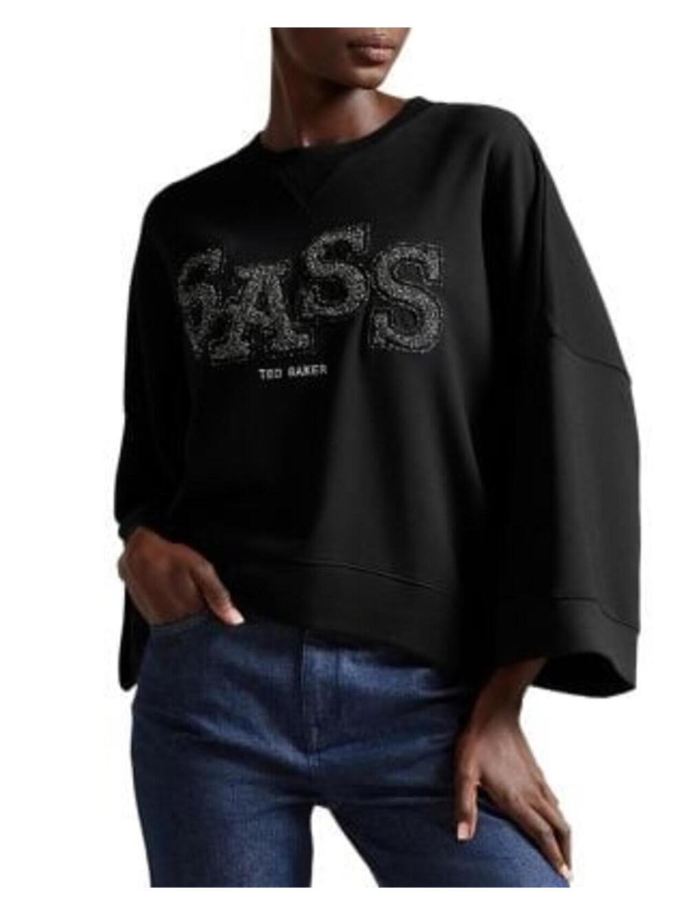 Ted Baker Sassi Graphic Sweatshirt Cropped Size 2